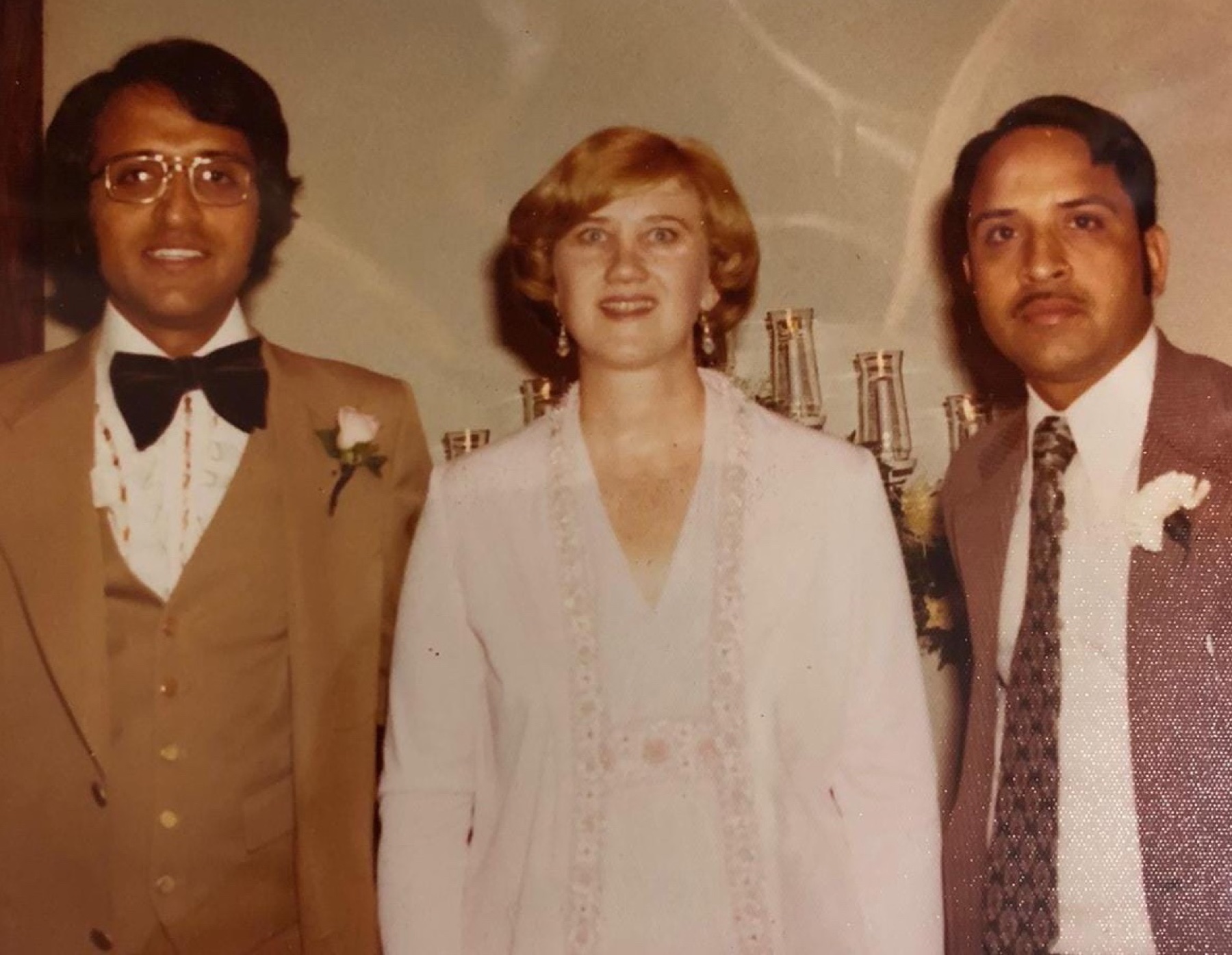 Madhu and Mary Lee with P.R. at the wedding